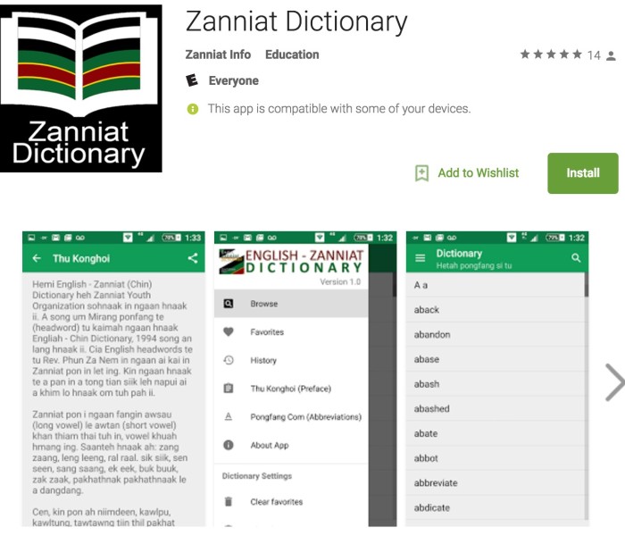 English-Zanniat Dictionary 2nd Edition Project